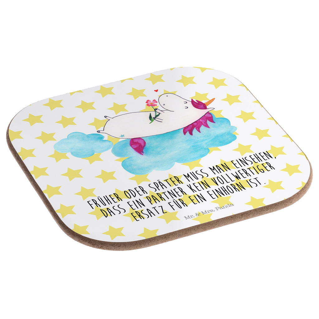 Quadratische Untersetzer Einhorn verliebt auf Wolke Bierdeckel, Glasuntersetzer, Untersetzer Gläser, Getränkeuntersetzer, Einhorn, Einhörner, Einhorn Deko, Pegasus, Unicorn, verliebt, Liebe, Liebesbeweis, Freundin, Wolke