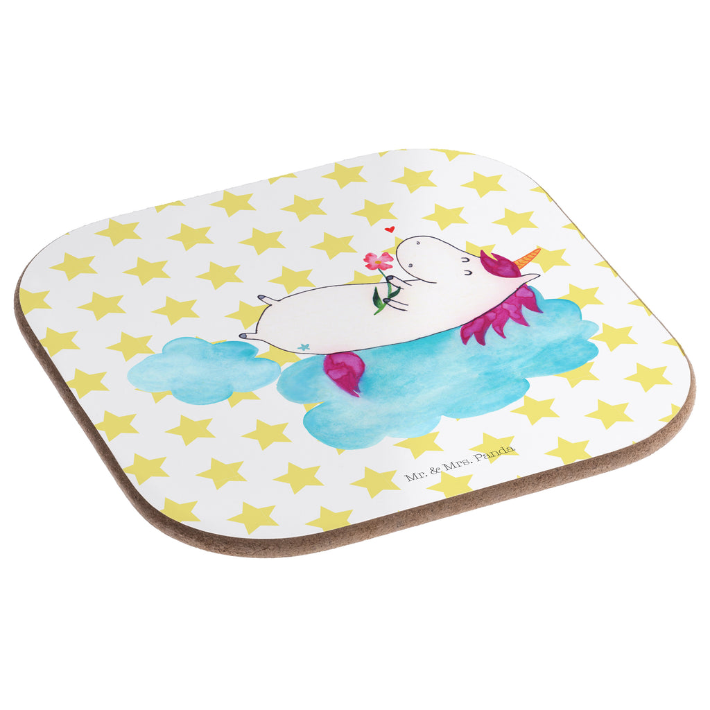 Quadratische Untersetzer Einhorn verliebt auf Wolke Bierdeckel, Glasuntersetzer, Untersetzer Gläser, Getränkeuntersetzer, Einhorn, Einhörner, Einhorn Deko, Pegasus, Unicorn, verliebt, Liebe, Liebesbeweis, Freundin, Wolke