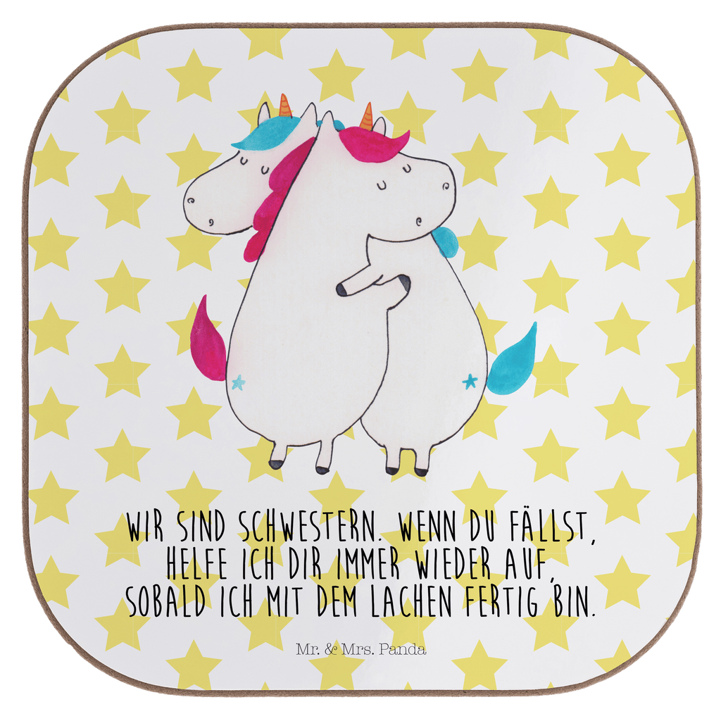 Quadratische Untersetzer Einhörner Umarmen Bierdeckel, Glasuntersetzer, Untersetzer Gläser, Getränkeuntersetzer, Einhorn, Einhörner, Einhorn Deko, Pegasus, Unicorn, Freundinnen, Freundin, BFF, Schwester, Schwestern, Familie, Geschwister, Sister, Liebe