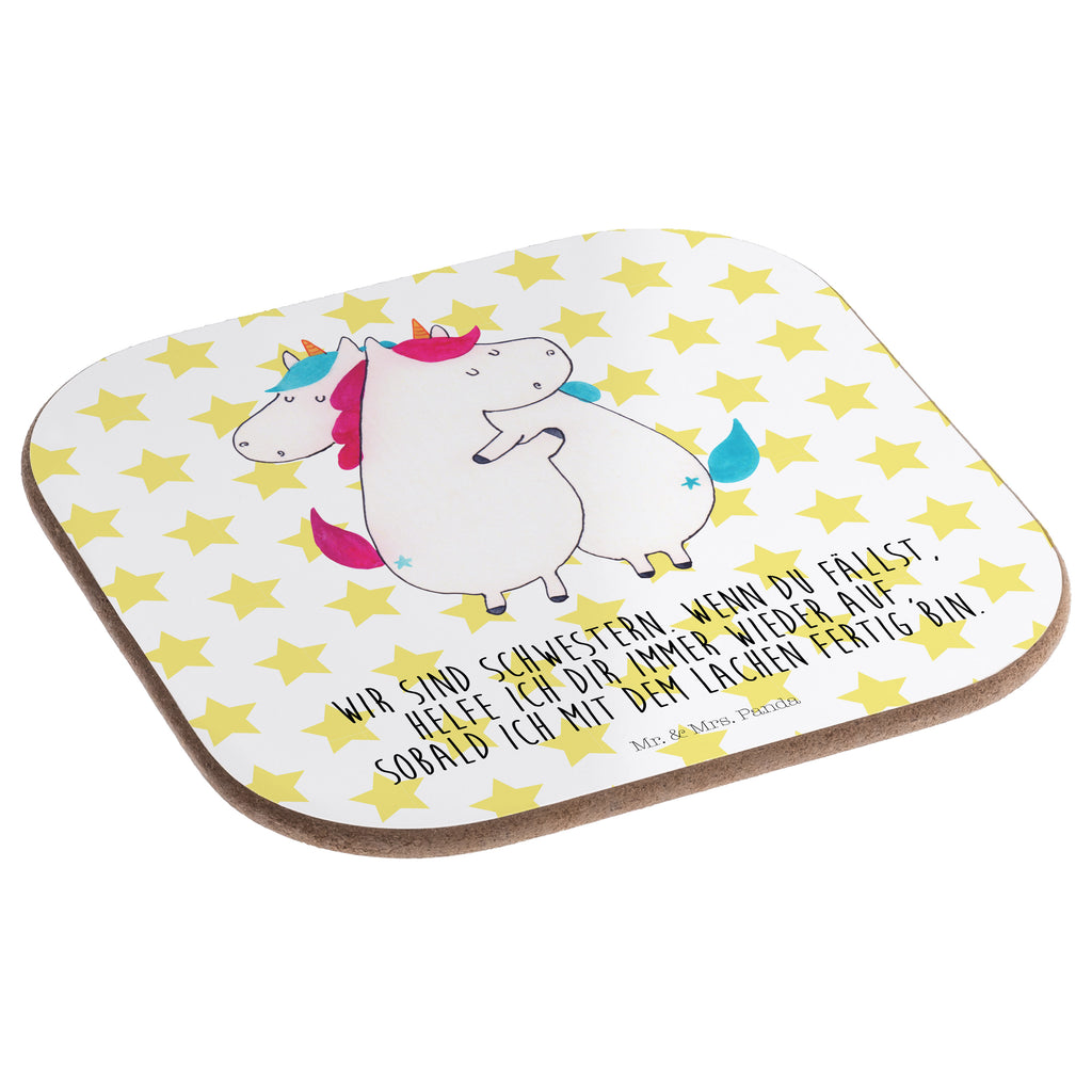 Quadratische Untersetzer Einhörner Umarmen Bierdeckel, Glasuntersetzer, Untersetzer Gläser, Getränkeuntersetzer, Einhorn, Einhörner, Einhorn Deko, Pegasus, Unicorn, Freundinnen, Freundin, BFF, Schwester, Schwestern, Familie, Geschwister, Sister, Liebe