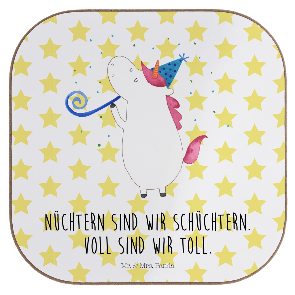 Quadratische Untersetzer Einhorn Party Bierdeckel, Glasuntersetzer, Untersetzer Gläser, Getränkeuntersetzer, Einhorn, Einhörner, Einhorn Deko, Pegasus, Unicorn, Glitzer, Konfetti, Party, Geburtstag, Feier, Fest, Alkohol, Disco, Club