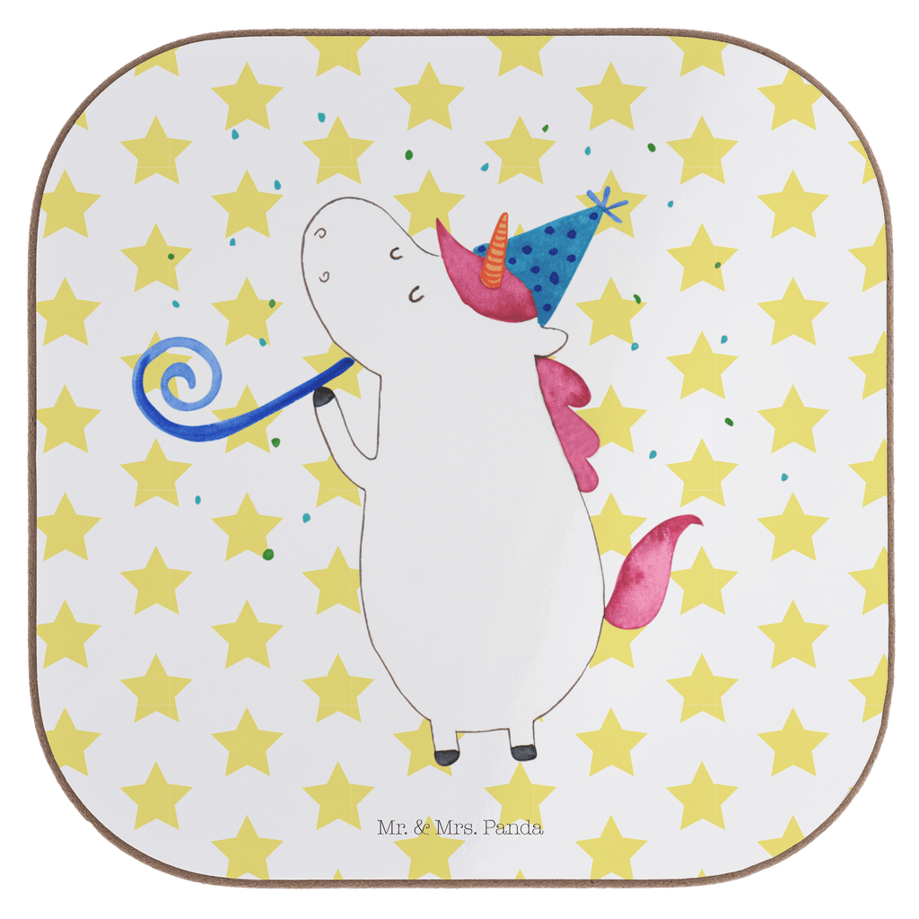 Quadratische Untersetzer Einhorn Party Bierdeckel, Glasuntersetzer, Untersetzer Gläser, Getränkeuntersetzer, Einhorn, Einhörner, Einhorn Deko, Pegasus, Unicorn, Glitzer, Konfetti, Party, Geburtstag, Feier, Fest, Alkohol, Disco, Club