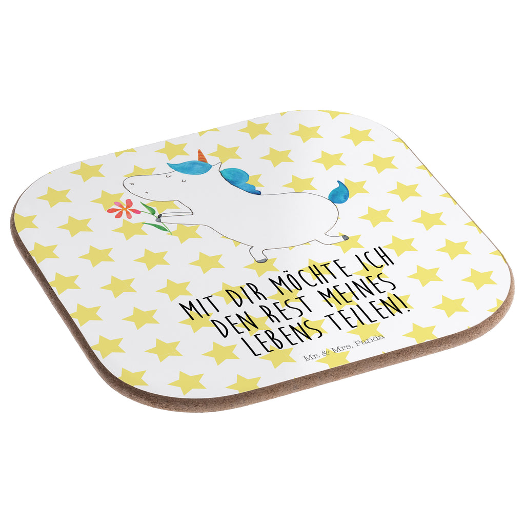 Quadratische Untersetzer Einhorn Blume Bierdeckel, Glasuntersetzer, Untersetzer Gläser, Getränkeuntersetzer, Einhorn, Einhörner, Einhorn Deko, Pegasus, Unicorn, Liebe, Liebesbeweis, Antrag, Heiratsantrag, Verlobung, Ehepaar, Pärchen, Partner, Freund, Freundin, Ehe, heiraten