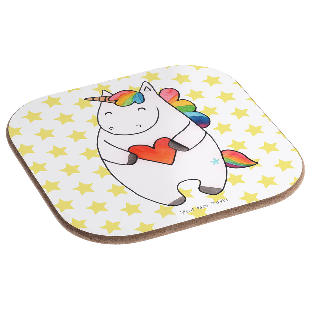 Quadratische Untersetzer Einhorn Herz Bierdeckel, Glasuntersetzer, Untersetzer Gläser, Getränkeuntersetzer, Einhorn, Einhörner, Einhorn Deko, Pegasus, Unicorn, Herz, schlimm, böse, witzig, lustig, Freundin, anders, bunt