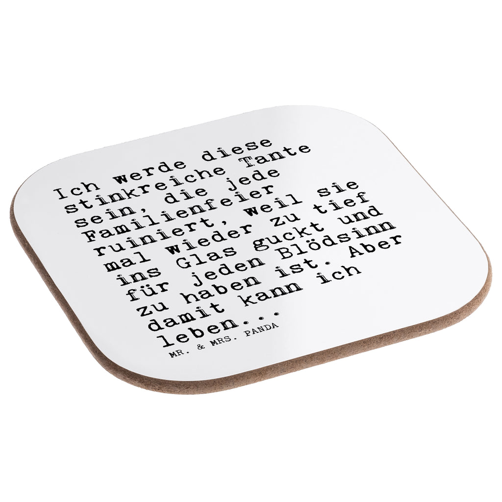 Quadratische Untersetzer Sprüche und Zitate Ich werde diese stinkreiche Tante sein, die jede Familienfeier ruiniert, weil sie mal wieder zu tief ins Glas guckt und für jeden Blödsinn zu haben ist. Aber damit kann ich leben... Bierdeckel, Glasuntersetzer, Untersetzer Gläser, Getränkeuntersetzer, Spruch, Sprüche, lustig, Weisheiten, Zitate, Spruch Sprüche Weisheiten Zitate Lustig Weisheit Worte