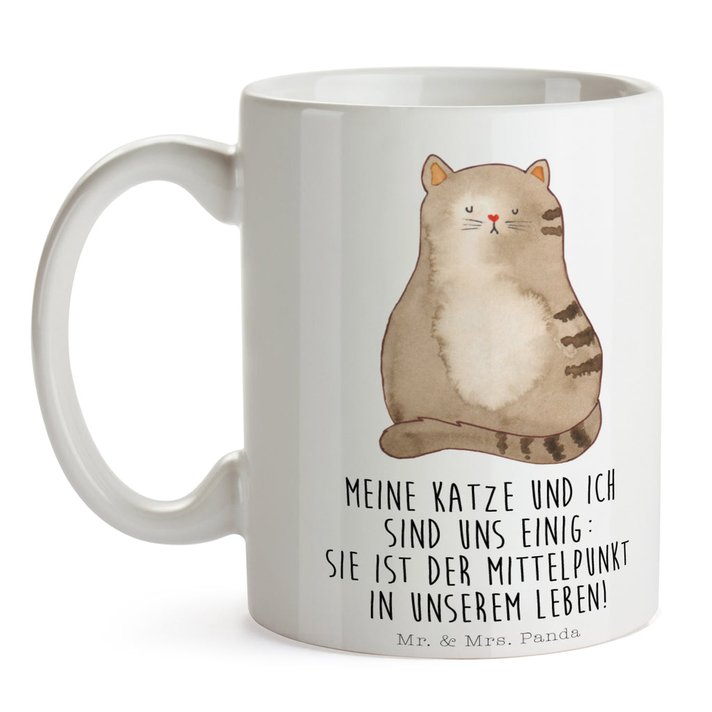 Tasse Katze sitzend Katzen, Katze, Kater, Mietze, Cat, Cats, Katzenhalter, Katzenbesitzerin, Haustier, Katzenliebe, Lebensinhalt, Liebe, Mittelpunkt, Familie Becher, Kaffeetasse, Kaffeebecher, Tee, Frühstück, Büro  Katze, Katzenmotiv, Katzenfan, Katzendeko, Katzenfreund, Katzenliebhaber, Katzenprodukte, Katzenartikel, Katzenaccessoires, Katzensouvenirs, Katzenliebhaberprodukte, Katzenmotive
