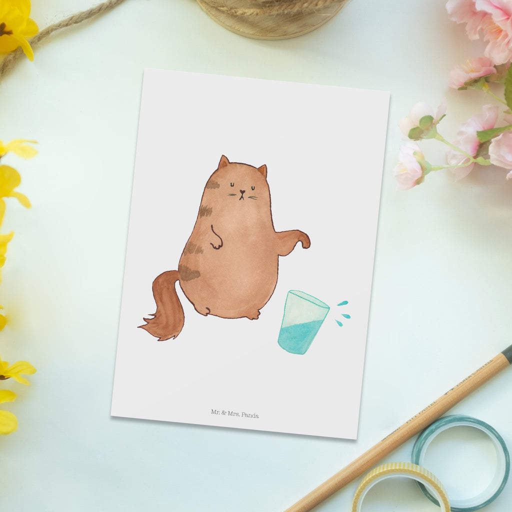 Postkarte Katze Wasserglas Geschenkkarte, Grußkarte, Karte, Einladung, Ansichtskarte, Geburtstagskarte, Einladungskarte, Dankeskarte, Katze, Katzenmotiv, Katzenfan, Katzendeko, Katzenfreund, Katzenliebhaber, Katzenprodukte, Katzenartikel, Katzenaccessoires, Katzensouvenirs, Katzenliebhaberprodukte, Katzenmotive, Katzen, Kater, Mietze, Cat, Cats, Katzenhalter, Katzenbesitzerin, Haustier, Wasser, Glas
