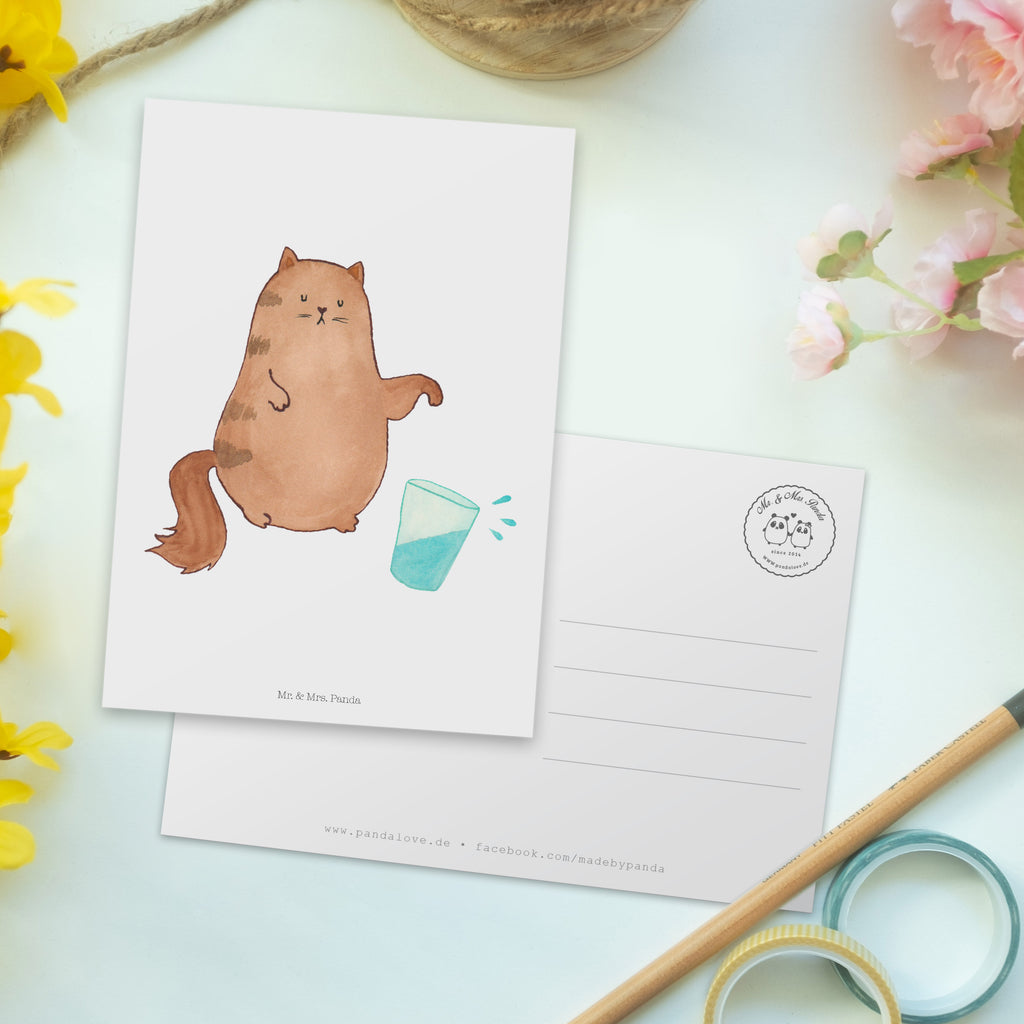 Postkarte Katze Wasserglas Geschenkkarte, Grußkarte, Karte, Einladung, Ansichtskarte, Geburtstagskarte, Einladungskarte, Dankeskarte, Katze, Katzenmotiv, Katzenfan, Katzendeko, Katzenfreund, Katzenliebhaber, Katzenprodukte, Katzenartikel, Katzenaccessoires, Katzensouvenirs, Katzenliebhaberprodukte, Katzenmotive, Katzen, Kater, Mietze, Cat, Cats, Katzenhalter, Katzenbesitzerin, Haustier, Wasser, Glas