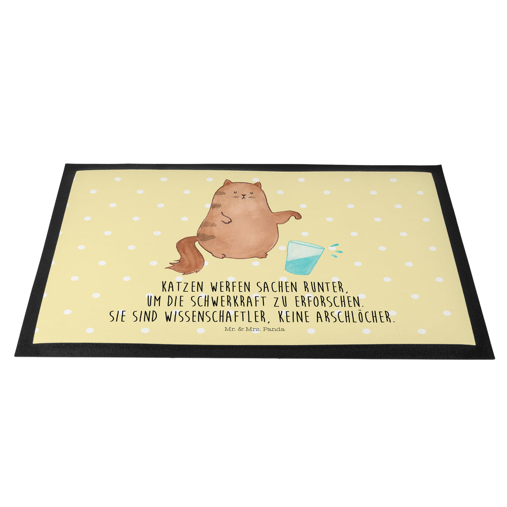 Fußmatte Katze Wasserglas Katzen, Katze, Kater, Mietze, Cat, Cats, Katzenhalter, Katzenbesitzerin, Haustier, Katzenliebhaber, Wasser, Glas,	 Türvorleger, Schmutzmatte, Fußabtreter, Matte, Schmutzfänger, Fußabstreifer, Schmutzfangmatte, Türmatte, Motivfußmatte,  Haustürmatte, Vorleger  Katze, Katzenmotiv, Katzenfan, Katzendeko, Katzenfreund, Katzenliebhaber, Katzenprodukte, Katzenartikel, Katzenaccessoires, Katzensouvenirs, Katzenliebhaberprodukte, Katzenmotive