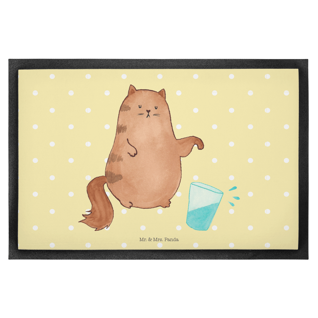 Fußmatte Katze Wasserglas Katzen, Katze, Kater, Mietze, Cat, Cats, Katzenhalter, Katzenbesitzerin, Haustier, Katzenliebhaber, Wasser, Glas,	 Türvorleger, Schmutzmatte, Fußabtreter, Matte, Schmutzfänger, Fußabstreifer, Schmutzfangmatte, Türmatte, Motivfußmatte,  Haustürmatte, Vorleger  Katze, Katzenmotiv, Katzenfan, Katzendeko, Katzenfreund, Katzenliebhaber, Katzenprodukte, Katzenartikel, Katzenaccessoires, Katzensouvenirs, Katzenliebhaberprodukte, Katzenmotive