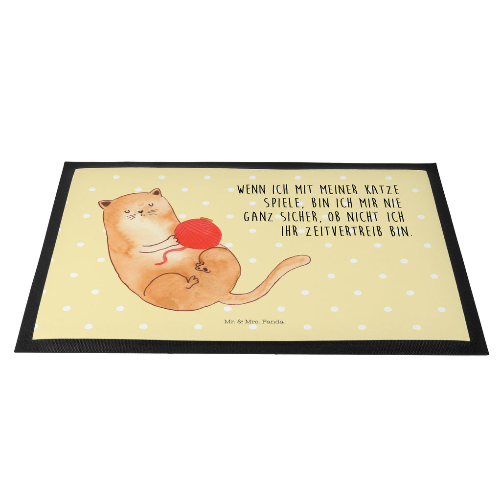 Fußmatte Katzen Wollknäul Katzen, Katze, Kater, Mietze, Cat, Cats, Katzenhalter, Katzenbesitzerin, Haustier, Wollknäuel, Wolle, Spielen, Spiel, verspielt,	 Türvorleger, Schmutzmatte, Fußabtreter, Matte, Schmutzfänger, Fußabstreifer, Schmutzfangmatte, Türmatte, Motivfußmatte,  Haustürmatte, Vorleger  Katze, Katzenmotiv, Katzenfan, Katzendeko, Katzenfreund, Katzenliebhaber, Katzenprodukte, Katzenartikel, Katzenaccessoires, Katzensouvenirs, Katzenliebhaberprodukte, Katzenmotive