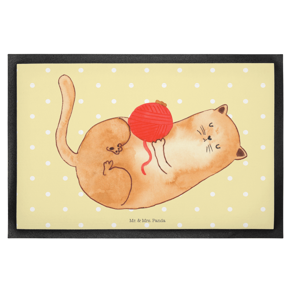 Fußmatte Katzen Wollknäul Katzen, Katze, Kater, Mietze, Cat, Cats, Katzenhalter, Katzenbesitzerin, Haustier, Wollknäuel, Wolle, Spielen, Spiel, verspielt,	 Türvorleger, Schmutzmatte, Fußabtreter, Matte, Schmutzfänger, Fußabstreifer, Schmutzfangmatte, Türmatte, Motivfußmatte,  Haustürmatte, Vorleger  Katze, Katzenmotiv, Katzenfan, Katzendeko, Katzenfreund, Katzenliebhaber, Katzenprodukte, Katzenartikel, Katzenaccessoires, Katzensouvenirs, Katzenliebhaberprodukte, Katzenmotive