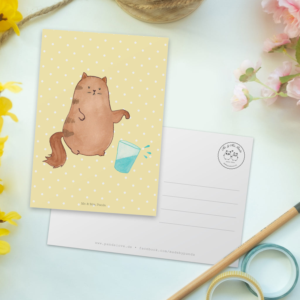 Postkarte Katze Wasserglas Geschenkkarte, Grußkarte, Karte, Einladung, Ansichtskarte, Geburtstagskarte, Einladungskarte, Dankeskarte, Katze, Katzenmotiv, Katzenfan, Katzendeko, Katzenfreund, Katzenliebhaber, Katzenprodukte, Katzenartikel, Katzenaccessoires, Katzensouvenirs, Katzenliebhaberprodukte, Katzenmotive, Katzen, Kater, Mietze, Cat, Cats, Katzenhalter, Katzenbesitzerin, Haustier, Wasser, Glas
