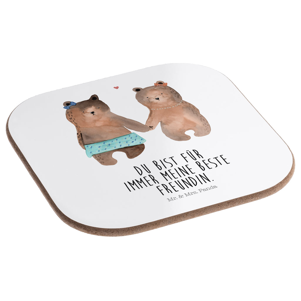 Quadratische Untersetzer Bär Freundin Bierdeckel, Glasuntersetzer, Untersetzer Gläser, Getränkeuntersetzer, Bär, Teddy, Teddybär, Bär Freundin Beste Freund Liebe Liebesbeweis Verliebt Kumpel Kumpeliene