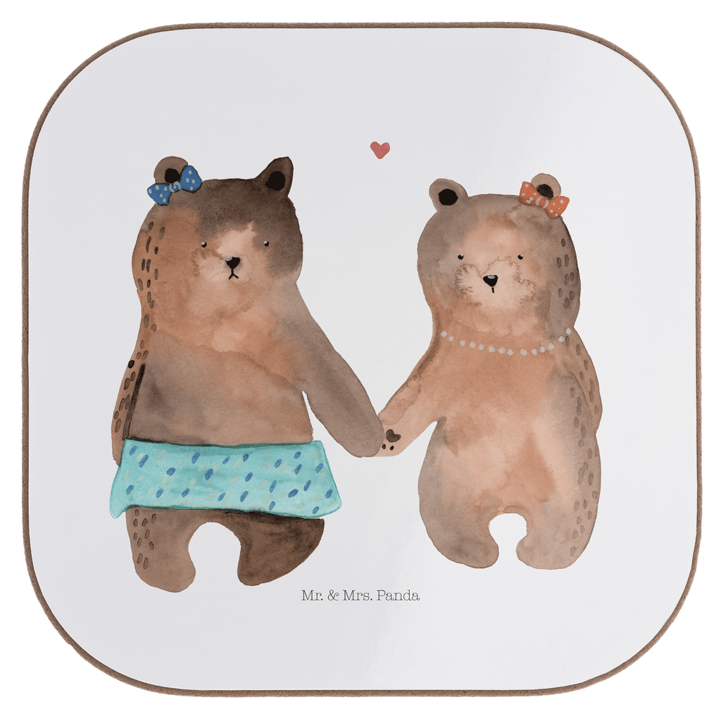 Quadratische Untersetzer Bär Freundin Bierdeckel, Glasuntersetzer, Untersetzer Gläser, Getränkeuntersetzer, Bär, Teddy, Teddybär, Bär Freundin Beste Freund Liebe Liebesbeweis Verliebt Kumpel Kumpeliene
