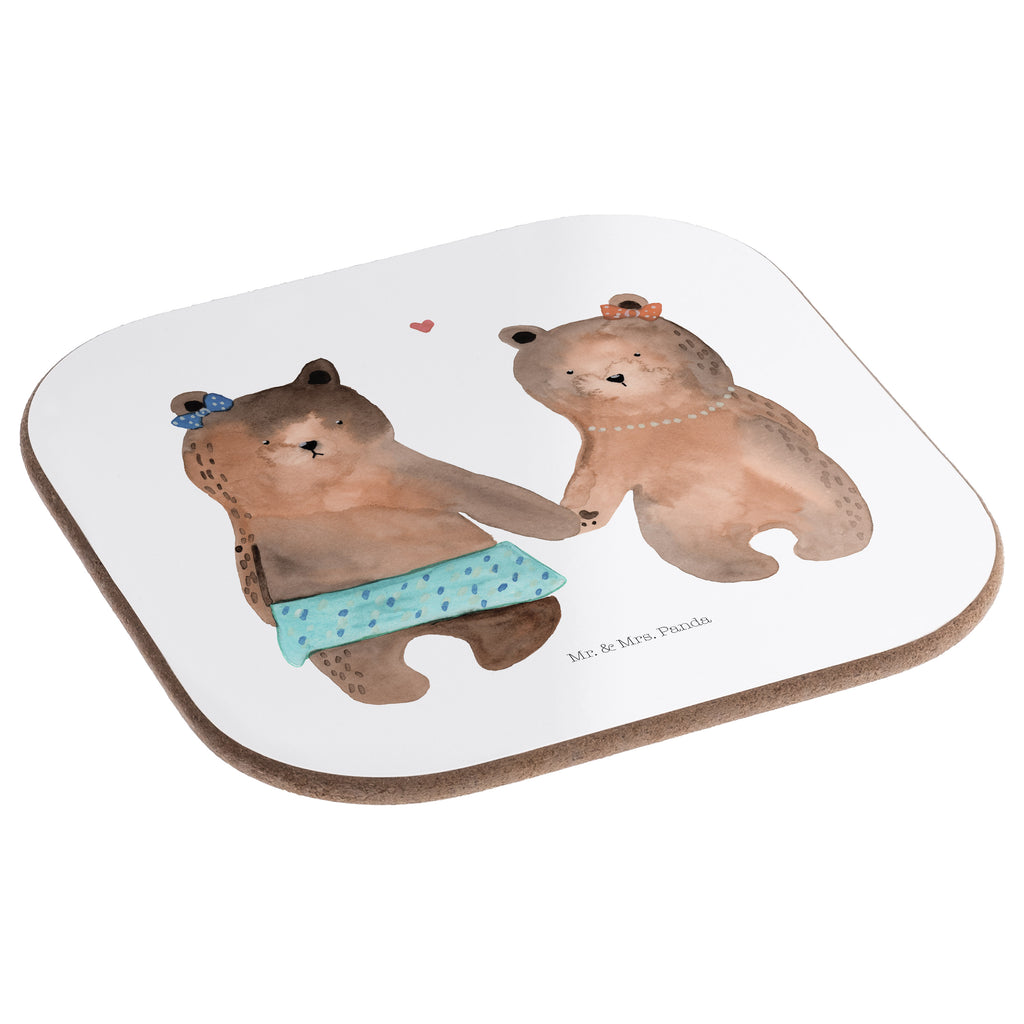 Quadratische Untersetzer Bär Freundin Bierdeckel, Glasuntersetzer, Untersetzer Gläser, Getränkeuntersetzer, Bär, Teddy, Teddybär, Bär Freundin Beste Freund Liebe Liebesbeweis Verliebt Kumpel Kumpeliene