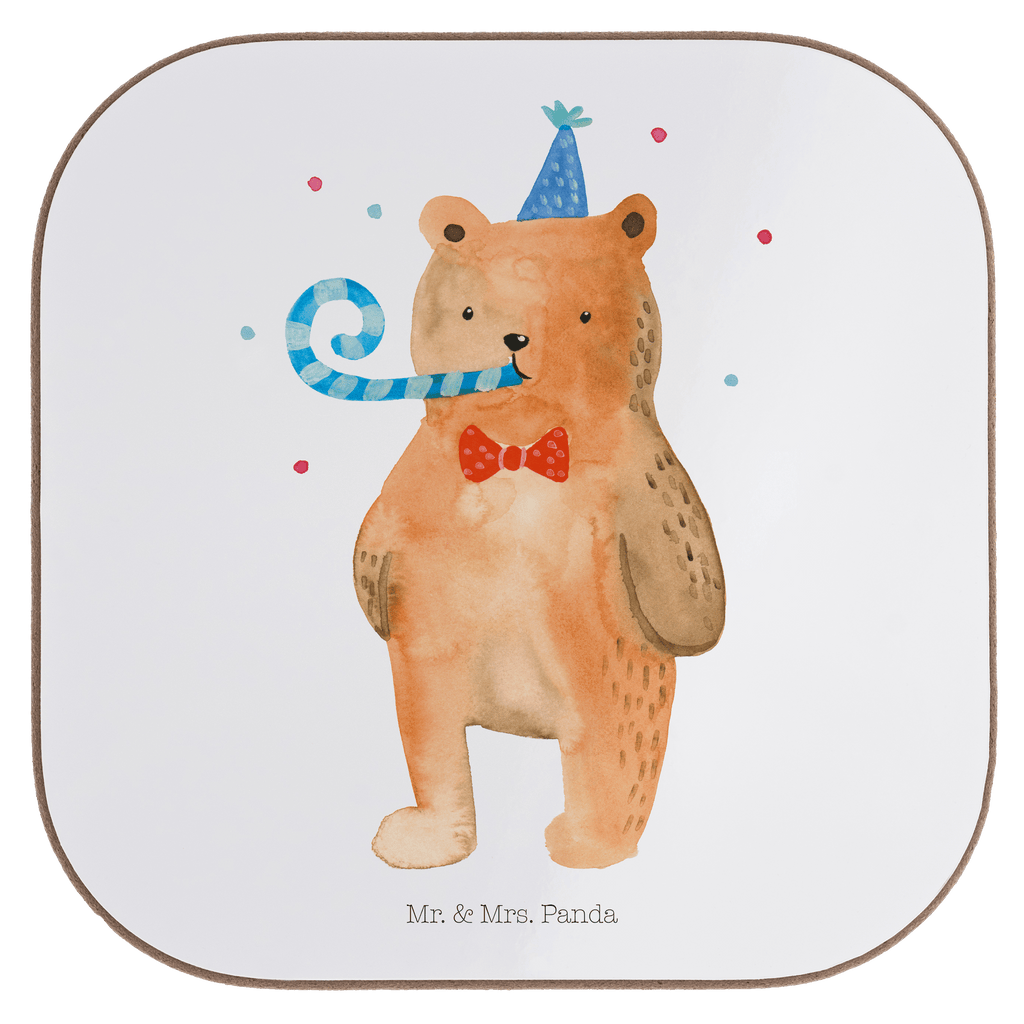 Quadratische Untersetzer Birthday Bär Bierdeckel, Glasuntersetzer, Untersetzer Gläser, Getränkeuntersetzer, Bär, Teddy, Teddybär, Happy Birthday, Alles Gute, Glückwunsch, Geburtstag