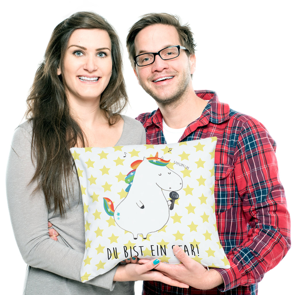 40x40 Kissen Einhorn Sänger Kissenhülle, Kopfkissen, Sofakissen, Dekokissen, Motivkissen, Einhorn, Einhörner, Einhorn Deko, Pegasus, Unicorn, Glitzer, Konfetti, Party, Geburtstag, Feier, Fest, Disco, Sängerin, Sänger, Freundin