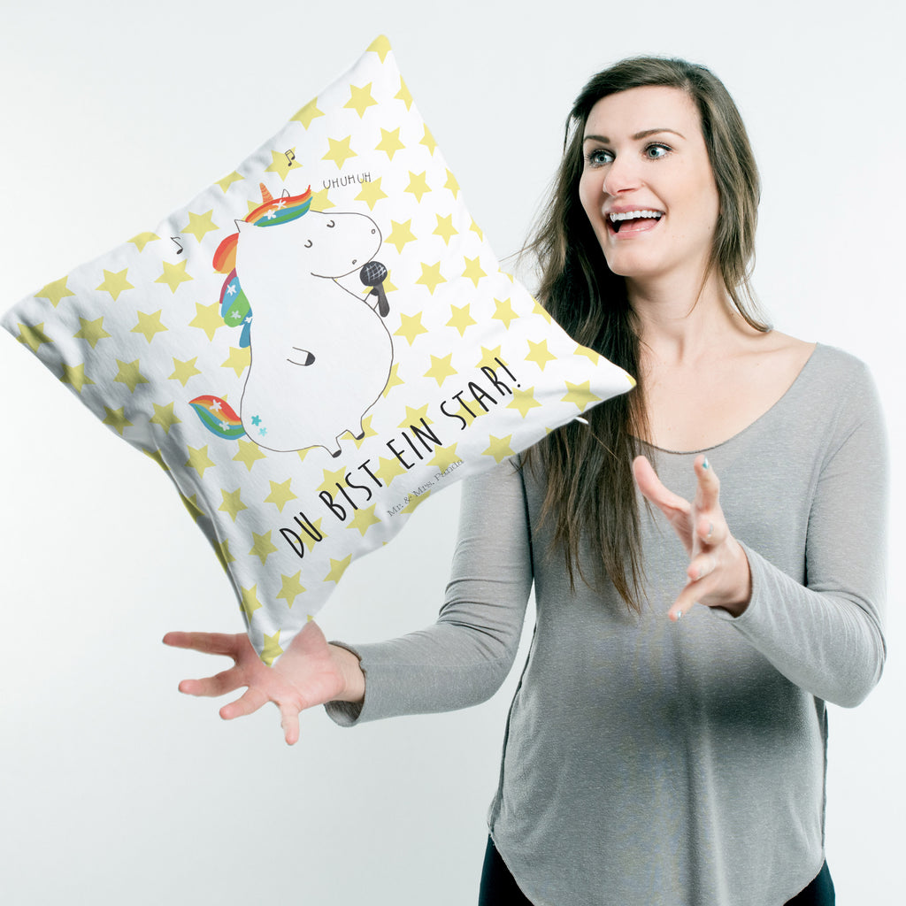 40x40 Kissen Einhorn Sänger Kissenhülle, Kopfkissen, Sofakissen, Dekokissen, Motivkissen, Einhorn, Einhörner, Einhorn Deko, Pegasus, Unicorn, Glitzer, Konfetti, Party, Geburtstag, Feier, Fest, Disco, Sängerin, Sänger, Freundin