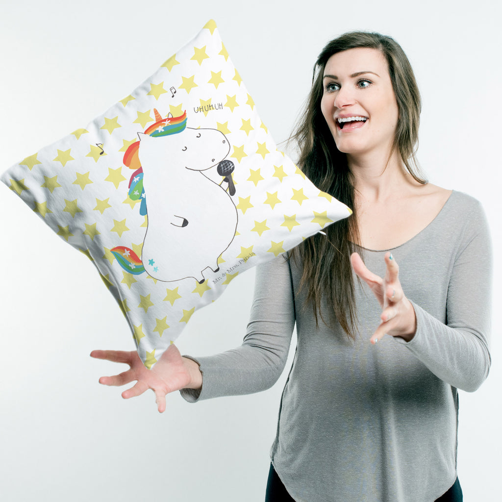 40x40 Kissen Einhorn Sänger Kissenhülle, Kopfkissen, Sofakissen, Dekokissen, Motivkissen, Einhorn, Einhörner, Einhorn Deko, Pegasus, Unicorn, Glitzer, Konfetti, Party, Geburtstag, Feier, Fest, Disco, Sängerin, Sänger, Freundin