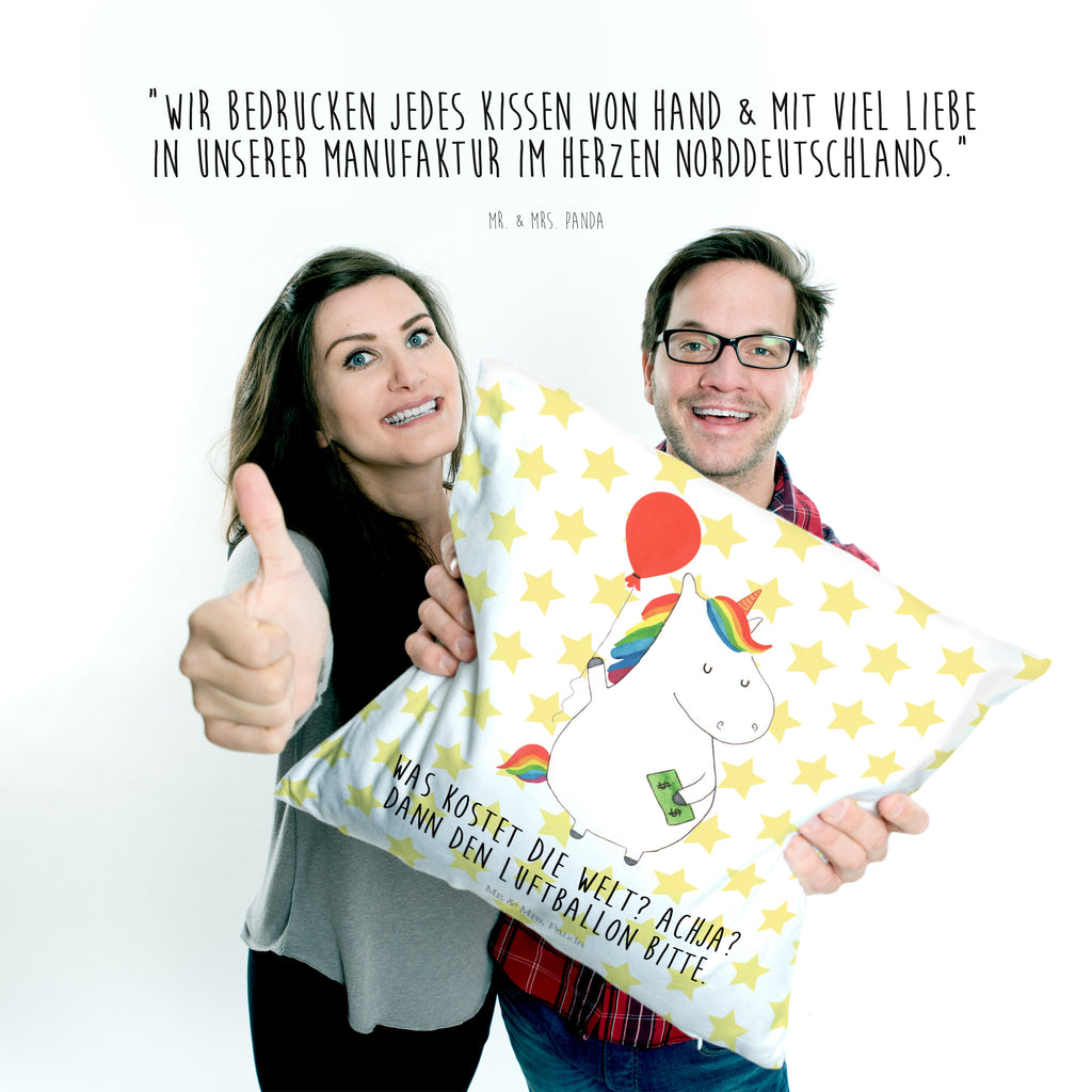 40x40 Kissen Einhorn Luftballon Kissenhülle, Kopfkissen, Sofakissen, Dekokissen, Motivkissen, Einhorn, Einhörner, Einhorn Deko, Pegasus, Unicorn, Luftballon, Geld, Lebenslust, Freude, Geschenk, Freundin