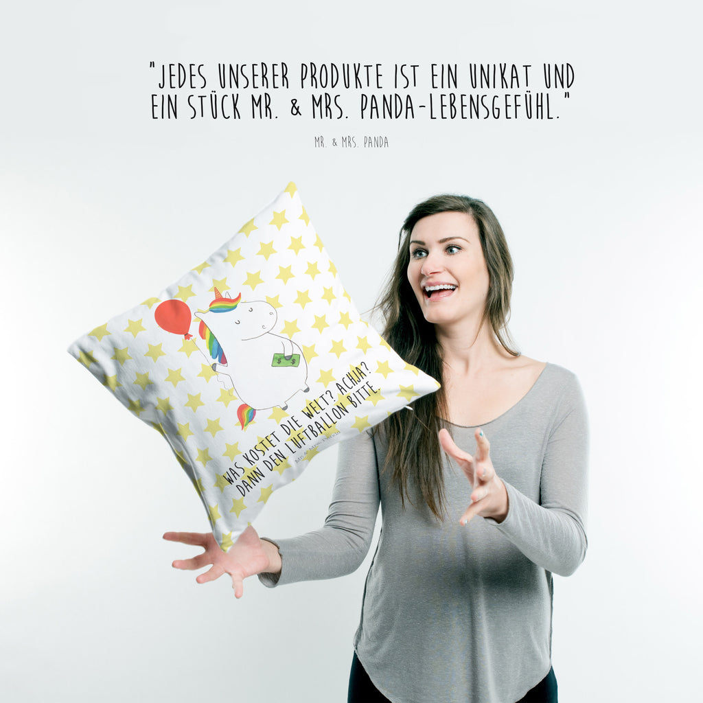 40x40 Kissen Einhorn Luftballon Kissenhülle, Kopfkissen, Sofakissen, Dekokissen, Motivkissen, Einhorn, Einhörner, Einhorn Deko, Pegasus, Unicorn, Luftballon, Geld, Lebenslust, Freude, Geschenk, Freundin