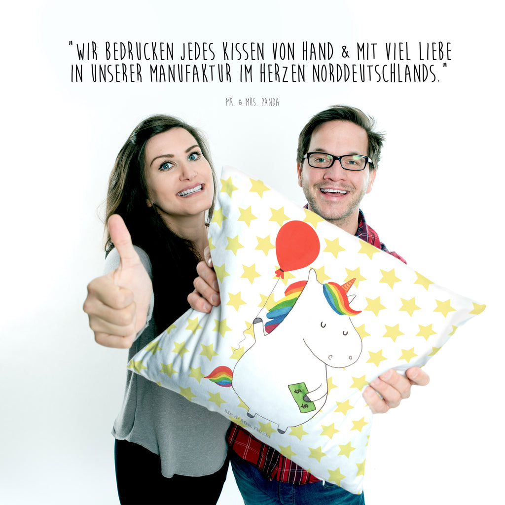 40x40 Kissen Einhorn Luftballon Kissenhülle, Kopfkissen, Sofakissen, Dekokissen, Motivkissen, Einhorn, Einhörner, Einhorn Deko, Pegasus, Unicorn, Luftballon, Geld, Lebenslust, Freude, Geschenk, Freundin