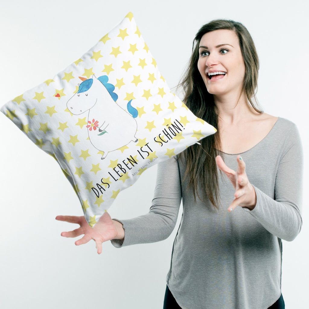 40x40 Kissen Einhorn Spaziergang Kissenhülle, Kopfkissen, Sofakissen, Dekokissen, Motivkissen, Einhorn, Einhörner, Einhorn Deko, Pegasus, Unicorn, Glitzer, Blumen, Spaziergang, Motivation, Gute Laune, Freude, Freundin, Mutter, Schwester