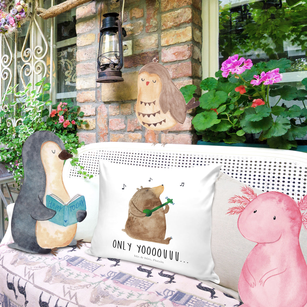 40x40 Kissen Bär Gitarre Kissenhülle, Kopfkissen, Sofakissen, Dekokissen, Motivkissen, Bär, Teddy, Teddybär