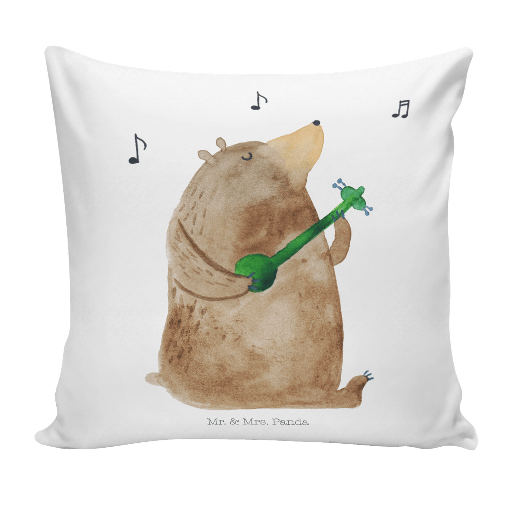 40x40 Kissen Bär Gitarre Kissenhülle, Kopfkissen, Sofakissen, Dekokissen, Motivkissen, Bär, Teddy, Teddybär