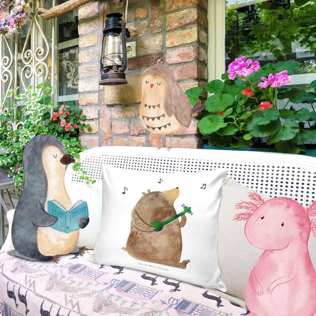 40x40 Kissen Bär Gitarre Kissenhülle, Kopfkissen, Sofakissen, Dekokissen, Motivkissen, Bär, Teddy, Teddybär