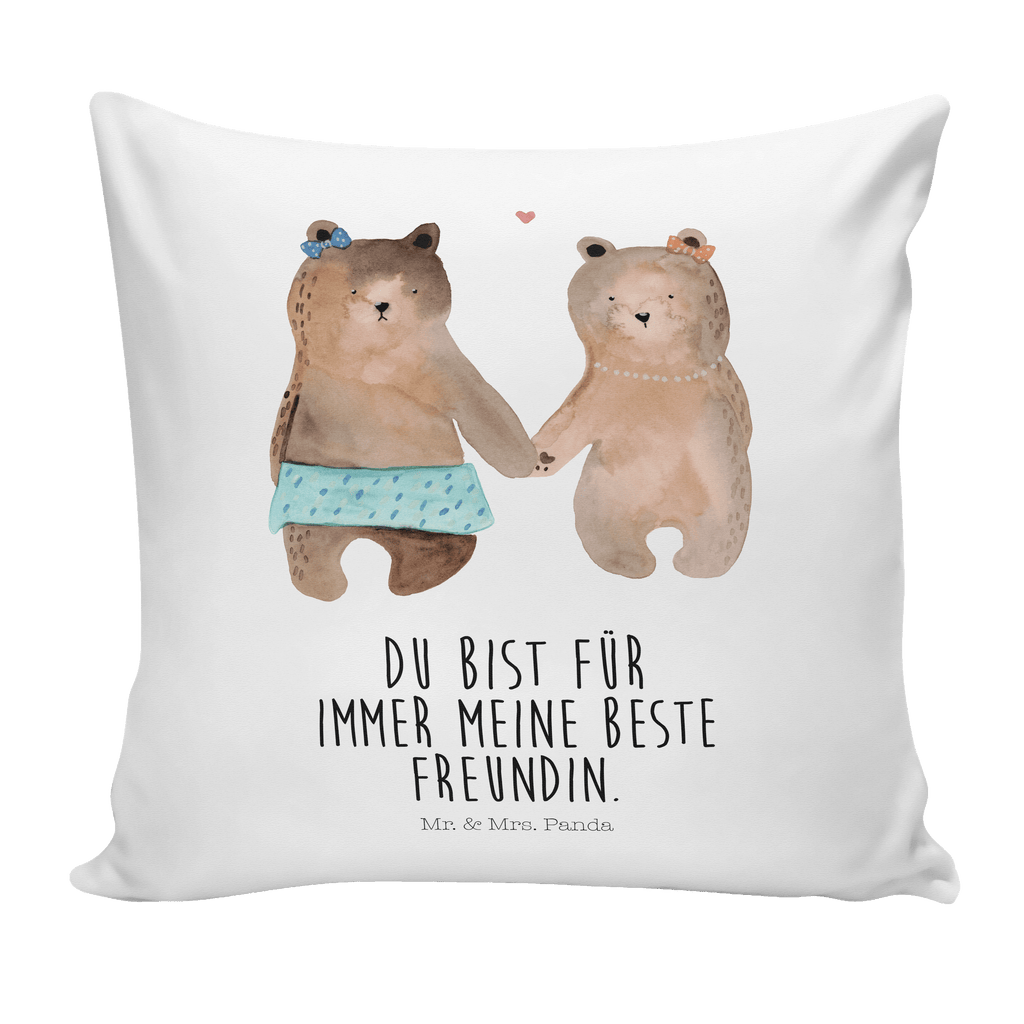 40x40 Kissen Bär Freundin Kissenhülle, Kopfkissen, Sofakissen, Dekokissen, Motivkissen, Bär, Teddy, Teddybär, Bär Freundin Beste Freund Liebe Liebesbeweis Verliebt Kumpel Kumpeliene