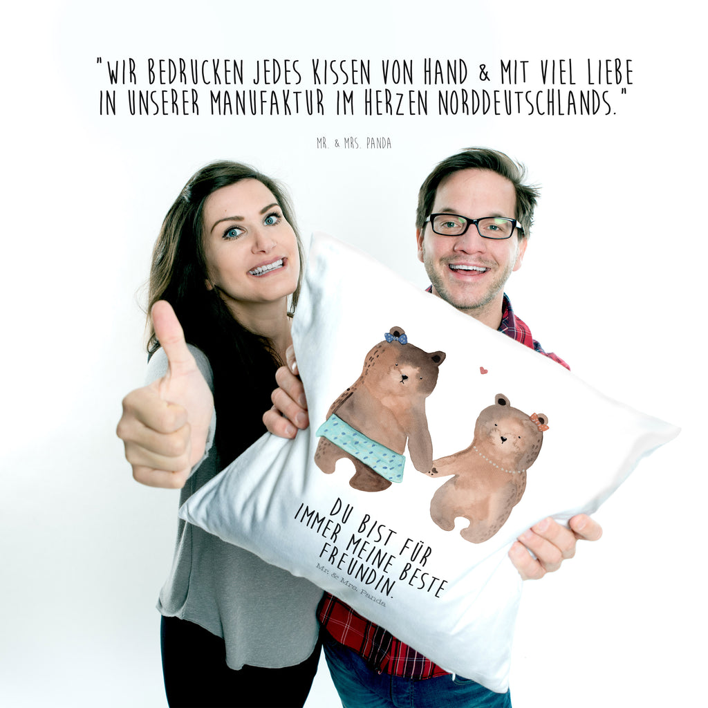 40x40 Kissen Bär Freundin Kissenhülle, Kopfkissen, Sofakissen, Dekokissen, Motivkissen, Bär, Teddy, Teddybär, Bär Freundin Beste Freund Liebe Liebesbeweis Verliebt Kumpel Kumpeliene