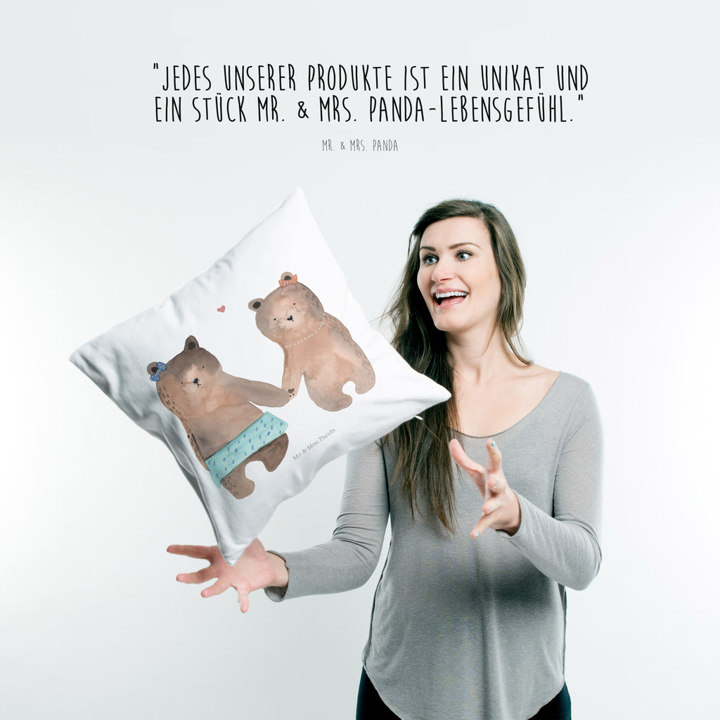 40x40 Kissen Bär Freundin Kissenhülle, Kopfkissen, Sofakissen, Dekokissen, Motivkissen, Bär, Teddy, Teddybär, Bär Freundin Beste Freund Liebe Liebesbeweis Verliebt Kumpel Kumpeliene