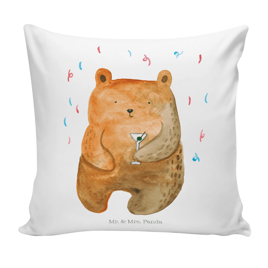40x40 Kissen Bär Party Kissenhülle, Kopfkissen, Sofakissen, Dekokissen, Motivkissen, Bär, Teddy, Teddybär, Geburtstag, Geburtstagsgeschenk, Geschenk, Party, Feiern, Abfeiern, Mitbringsel, Gute Laune, Lustig