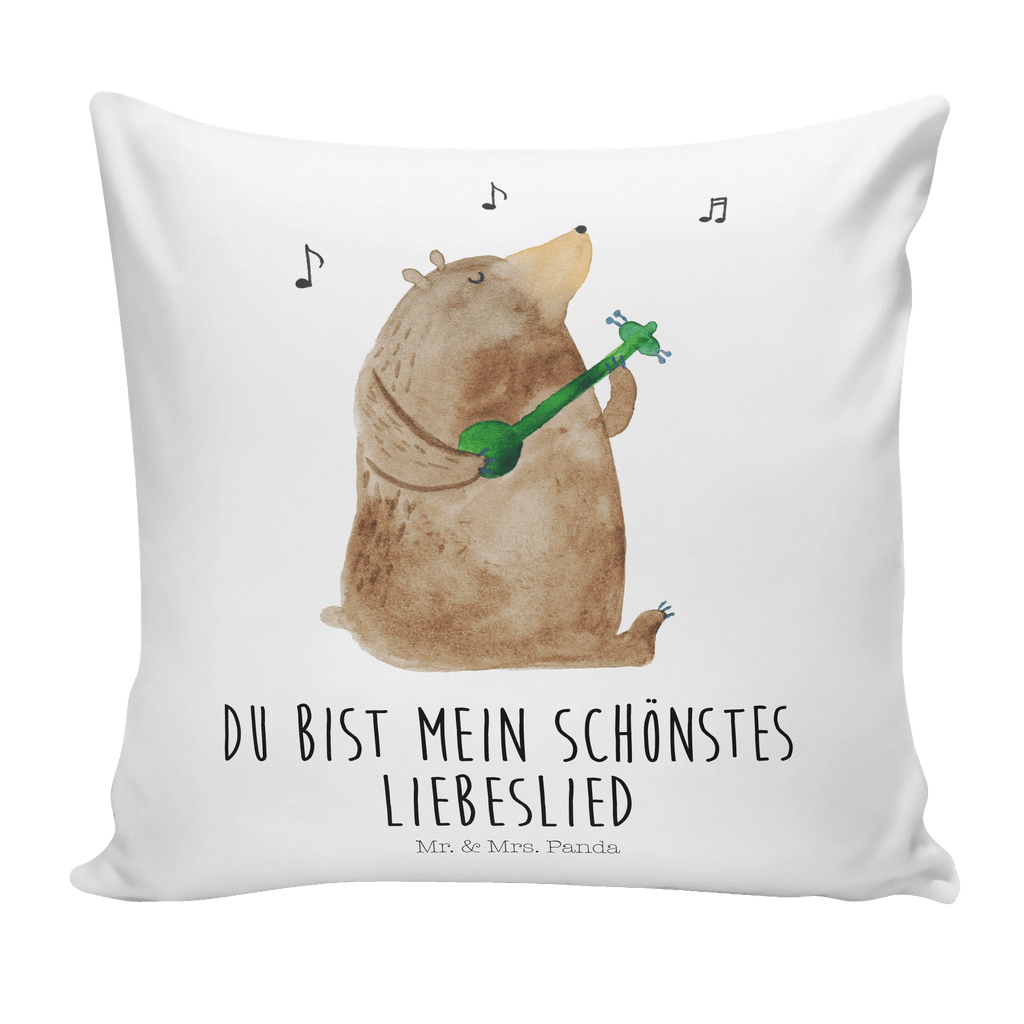 40x40 Kissen Bär Lied Kissenhülle, Kopfkissen, Sofakissen, Dekokissen, Motivkissen, Bär, Teddy, Teddybär, Bärchen, Bear, Liebeslied, Lied, Song, Valentinstag, Valentine, Geschenk, Partner, Liebe, Freundin, Frau, Herz, Spruch