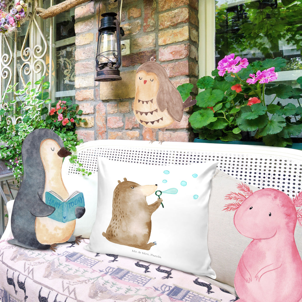 40x40 Kissen Bär Seifenblasen Kissenhülle, Kopfkissen, Sofakissen, Dekokissen, Motivkissen, Bär, Teddy, Teddybär, Seifenblasen Bär Lustig Sein Glücklich Traurig Happy