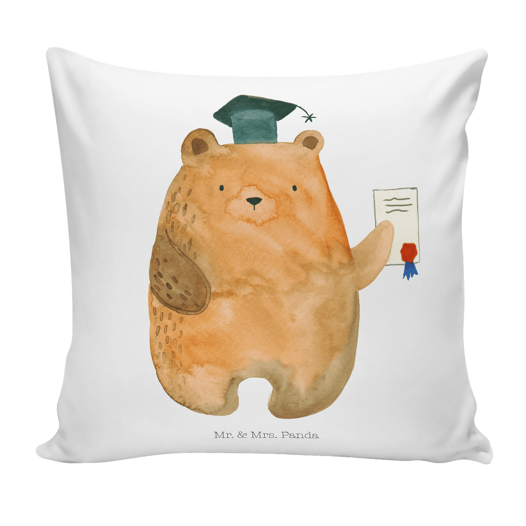 40x40 Kissen Prüfungsbär Kissenhülle, Kopfkissen, Sofakissen, Dekokissen, Motivkissen, Bär, Teddy, Teddybär, Abitur, Prüfungen, Prüfung bestanden, Abschluss, Zeugnis, Abschlusszeugnis