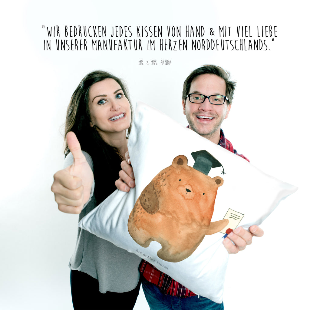 40x40 Kissen Prüfungsbär Kissenhülle, Kopfkissen, Sofakissen, Dekokissen, Motivkissen, Bär, Teddy, Teddybär, Abitur, Prüfungen, Prüfung bestanden, Abschluss, Zeugnis, Abschlusszeugnis