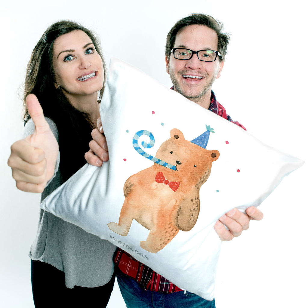 40x40 Kissen Birthday Bär Kissenhülle, Kopfkissen, Sofakissen, Dekokissen, Motivkissen, Bär, Teddy, Teddybär, Happy Birthday, Alles Gute, Glückwunsch, Geburtstag