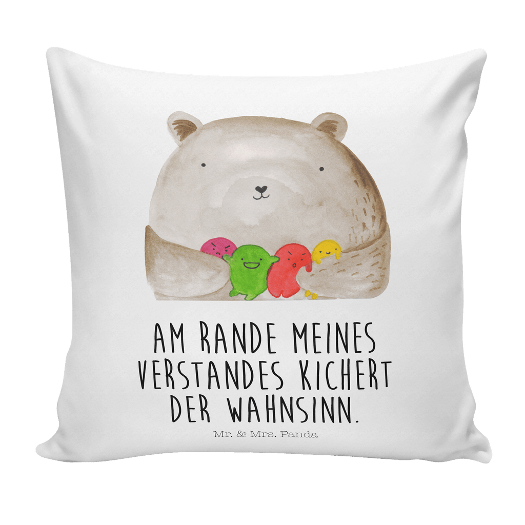 40x40 Kissen Bär Gefühl Kissenhülle, Kopfkissen, Sofakissen, Dekokissen, Motivkissen, Bär, Teddy, Teddybär, Wahnsinn, Verrückt, Durchgedreht