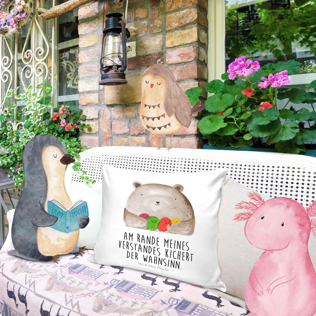 40x40 Kissen Bär Gefühl Kissenhülle, Kopfkissen, Sofakissen, Dekokissen, Motivkissen, Bär, Teddy, Teddybär, Wahnsinn, Verrückt, Durchgedreht