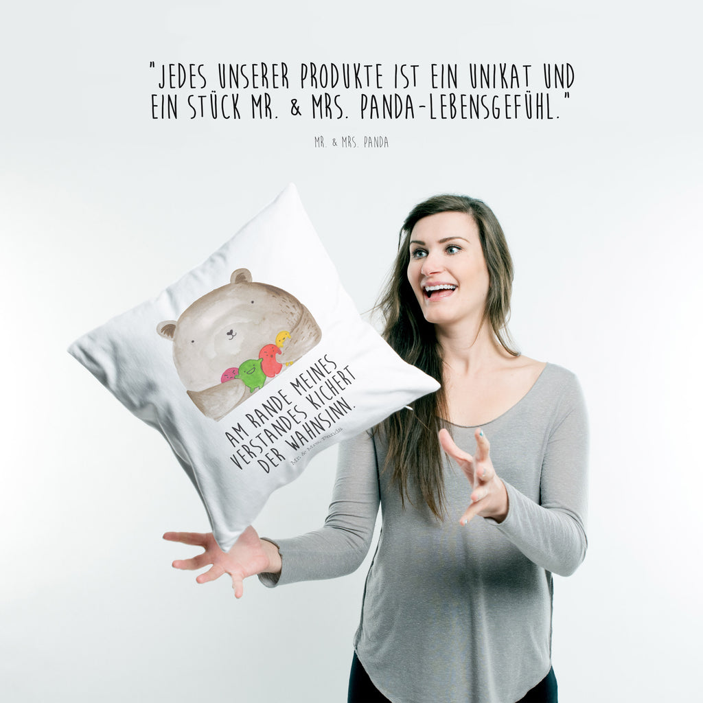 40x40 Kissen Bär Gefühl Kissenhülle, Kopfkissen, Sofakissen, Dekokissen, Motivkissen, Bär, Teddy, Teddybär, Wahnsinn, Verrückt, Durchgedreht