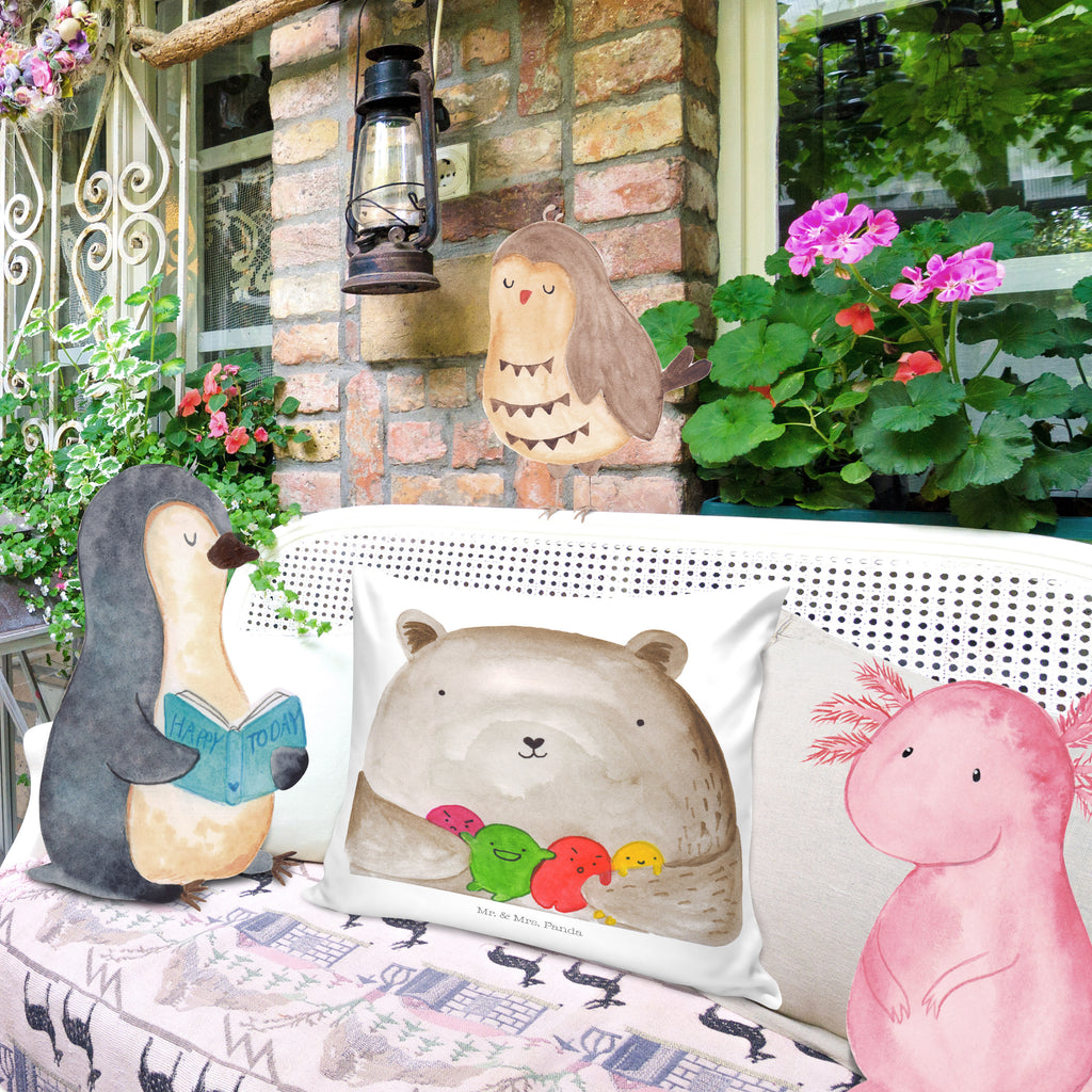 40x40 Kissen Bär Gefühl Kissenhülle, Kopfkissen, Sofakissen, Dekokissen, Motivkissen, Bär, Teddy, Teddybär, Wahnsinn, Verrückt, Durchgedreht