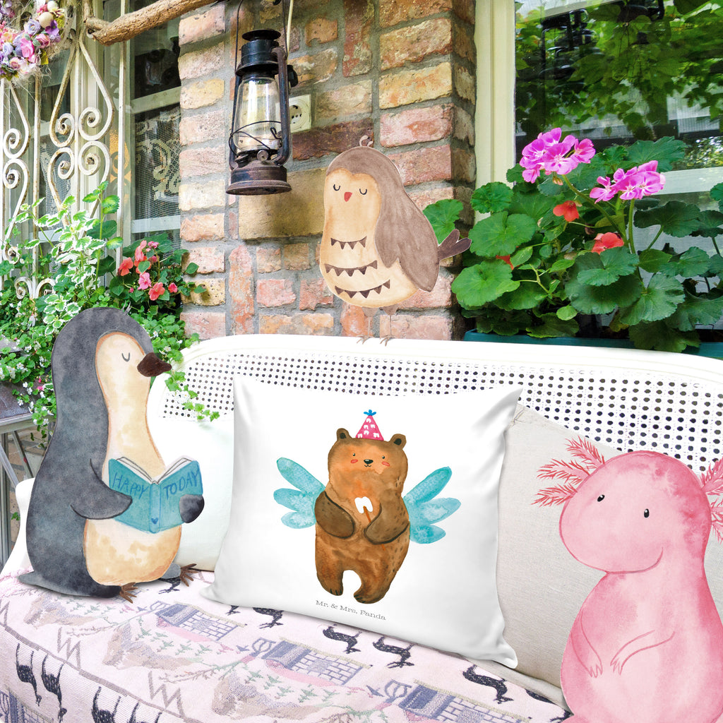 40x40 Kissen Zahnfee Bär Kissenhülle, Kopfkissen, Sofakissen, Dekokissen, Motivkissen, Bär, Teddy, Teddybär, Zahnfee, Fee, Milchzahn, Erster Zahn