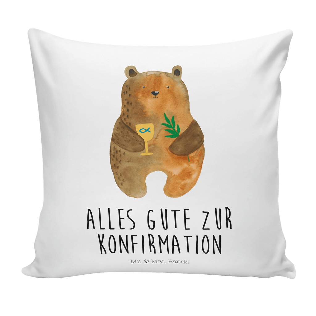 40x40 Kissen Konfirmation-Bär Kissenhülle, Kopfkissen, Sofakissen, Dekokissen, Motivkissen, Bär, Teddy, Teddybär, Konfirmation, Kirche, evangelisch, Gottesdienst