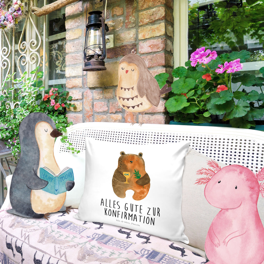 40x40 Kissen Konfirmation-Bär Kissenhülle, Kopfkissen, Sofakissen, Dekokissen, Motivkissen, Bär, Teddy, Teddybär, Konfirmation, Kirche, evangelisch, Gottesdienst