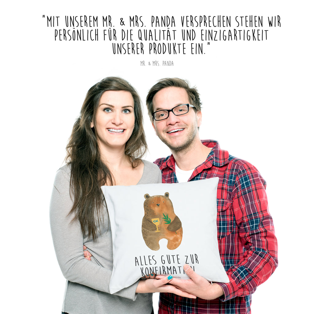 40x40 Kissen Konfirmation-Bär Kissenhülle, Kopfkissen, Sofakissen, Dekokissen, Motivkissen, Bär, Teddy, Teddybär, Konfirmation, Kirche, evangelisch, Gottesdienst