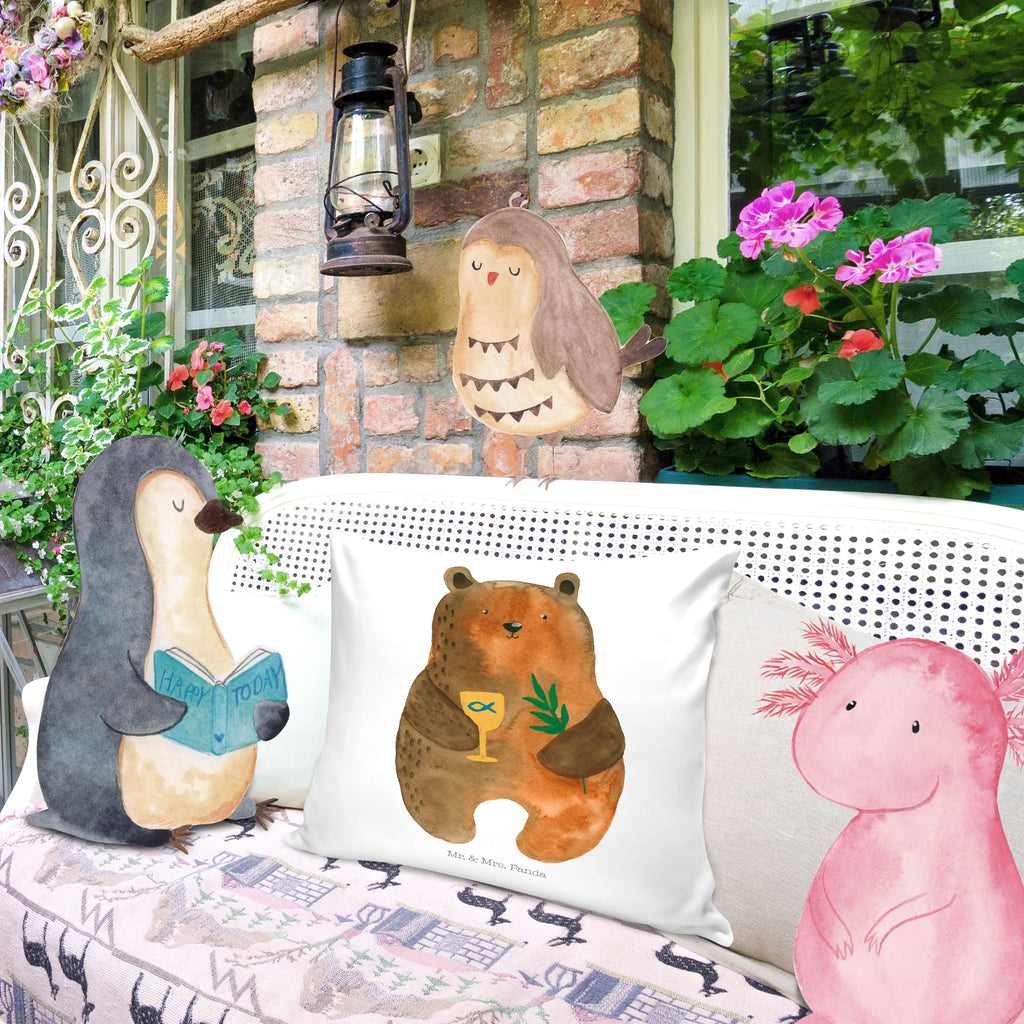 40x40 Kissen Konfirmation-Bär Kissenhülle, Kopfkissen, Sofakissen, Dekokissen, Motivkissen, Bär, Teddy, Teddybär, Konfirmation, Kirche, evangelisch, Gottesdienst