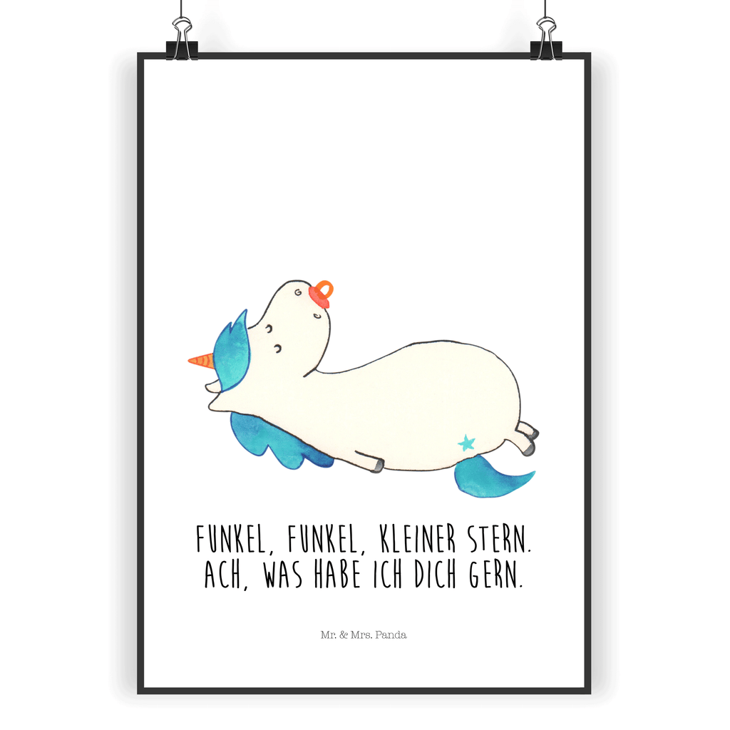 Poster Einhorn Schnullie Poster, Wandposter, Bild, Wanddeko, Küchenposter, Kinderposter, Wanddeko Bild, Raumdekoration, Wanddekoration, Handgemaltes Poster, Mr. & Mrs. Panda Poster, Designposter, Kunstdruck, Posterdruck, Einhorn, Einhörner, Einhorn Deko, Pegasus, Unicorn, Baby, Kleinkind, Geburt, Geburtstag, Säugling, Schnuller, Geschenk Geburt, Mutter, Mama